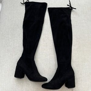 Bar III Black Suede Knee High Boots